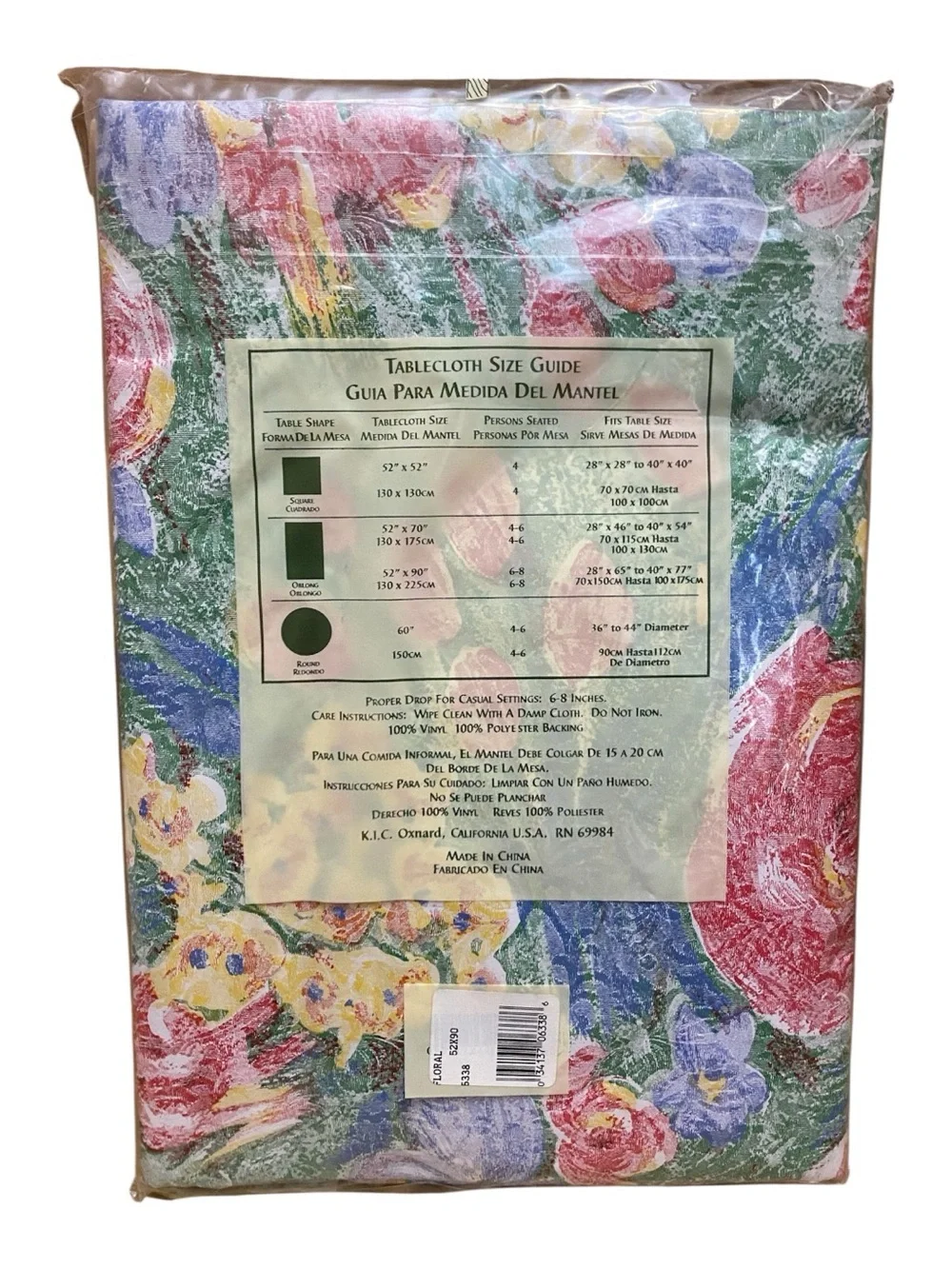 Kane Casual Lifestyles Collection Vintage Oblong Flannel Back Vinyl Tablecloth